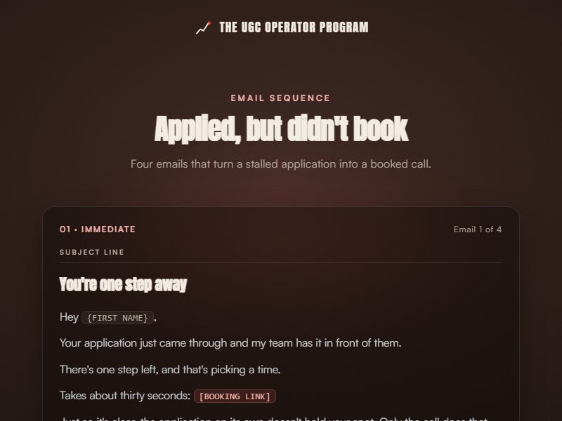 Applied, but didn't book preview